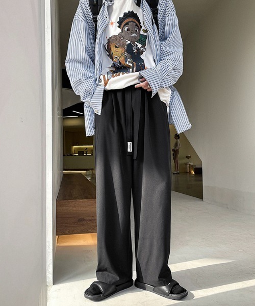 MGV（エムジーヴィー）の「ワイドシルエットイージーパンツ（スラックス・メンズ・ブラック/グレー/オフホワイト・MEDIUM/LARGE/X-LARGE）」の3枚目の写真