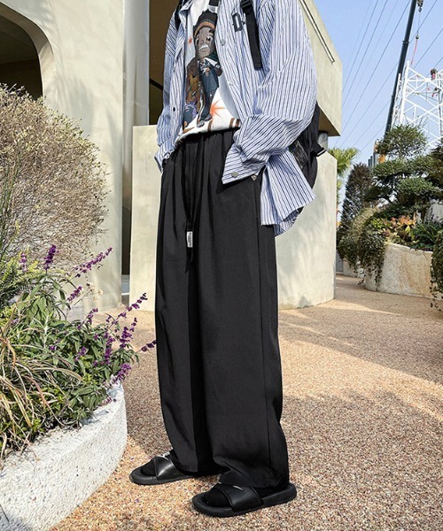 MGV（エムジーヴィー）の「ワイドシルエットイージーパンツ（スラックス・メンズ・ブラック/グレー/オフホワイト・MEDIUM/LARGE/X-LARGE）」の22枚目の写真