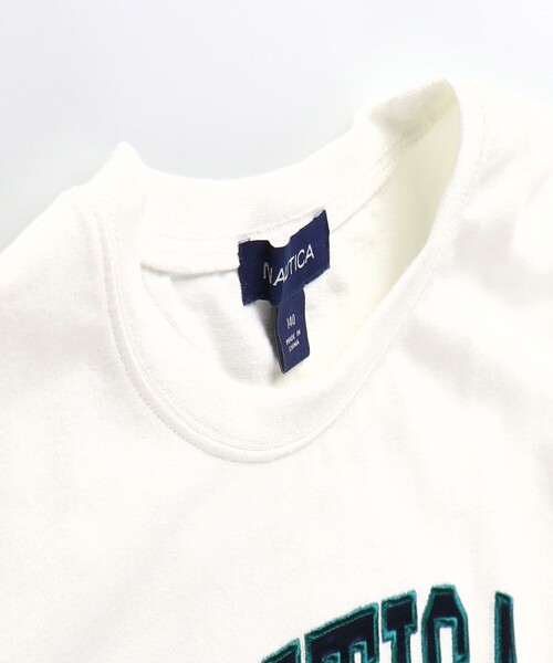 NAUTICA(ノーティカ)の「【NAUTICA/ノーティカ】サテンアップリケロゴ半袖Tシャツ(Tシャツ/カットソー・キッズ・ネイビー/グリーン/パープル/オフホワイト・150/120/130/140)」の7枚目の写真