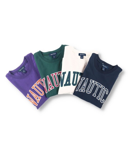 NAUTICA(ノーティカ)の「【NAUTICA/ノーティカ】サテンアップリケロゴ半袖Tシャツ(Tシャツ/カットソー・キッズ・ネイビー/グリーン/パープル/オフホワイト・150/120/130/140)」の5枚目の写真