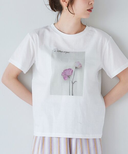 le.coeur blanc（ルクールブラン）の「フラワーフォトプリントTシャツ（Tシャツ/カットソー・レディース・A/B/C・38）」の11枚目の写真