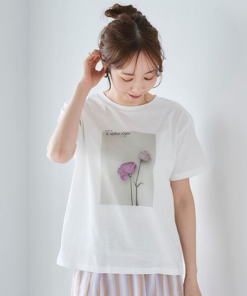 le.coeur blanc（ルクールブラン）の「フラワーフォトプリントTシャツ（Tシャツ/カットソー・レディース・A/B/C・38）」の12枚目の写真