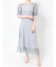 LAGUNAMOON | シアーギャザーニットワンピース(ワンピース)