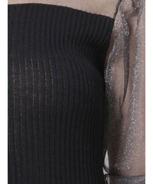 LAGUNAMOON（ラグナムーン）の「シアーギャザーニットワンピース（ワンピース・レディース・ライトブルー/ブラック/ベージュ・SMALL/MEDIUM）」の11枚目の写真