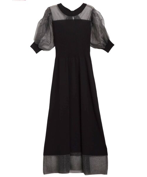 LAGUNAMOON（ラグナムーン）の「シアーギャザーニットワンピース（ワンピース・レディース・ライトブルー/ブラック/ベージュ・SMALL/MEDIUM）」の18枚目の写真