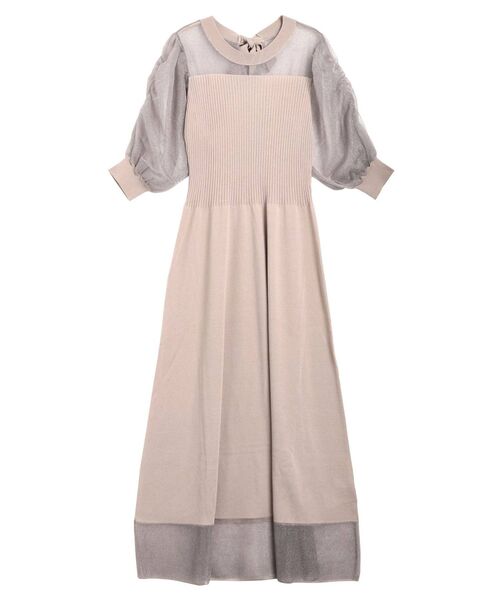 LAGUNAMOON（ラグナムーン）の「シアーギャザーニットワンピース（ワンピース・レディース・ライトブルー/ブラック/ベージュ・SMALL/MEDIUM）」の19枚目の写真