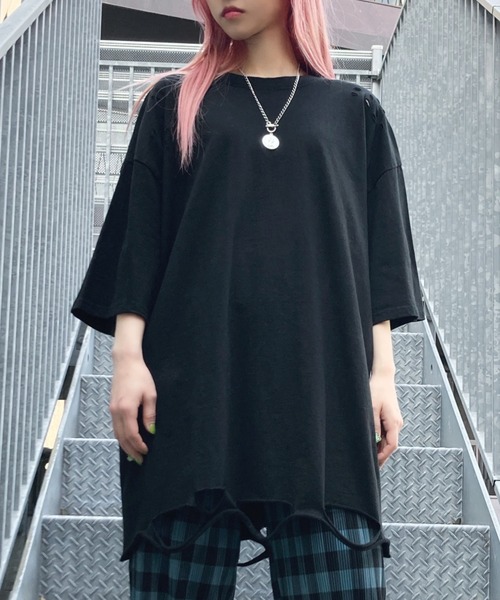 Figments（フィグメンツ）の「デストロイＴ（Tシャツ/カットソー・レディース・ホワイト/ブラック・FREE）」の2枚目の写真