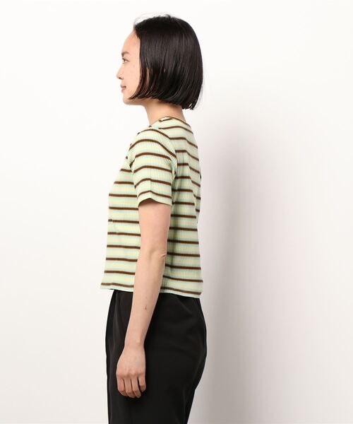 MOUSSY（マウジー）の「STRIPED Tシャツ（Tシャツ/カットソー・レディース・オレンジ/ブラウン/ライトグリーン・FREE）」の17枚目の写真