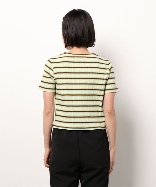 MOUSSY（マウジー）の「STRIPED Tシャツ（Tシャツ/カットソー・レディース・オレンジ/ブラウン/ライトグリーン・FREE）」の16枚目の写真