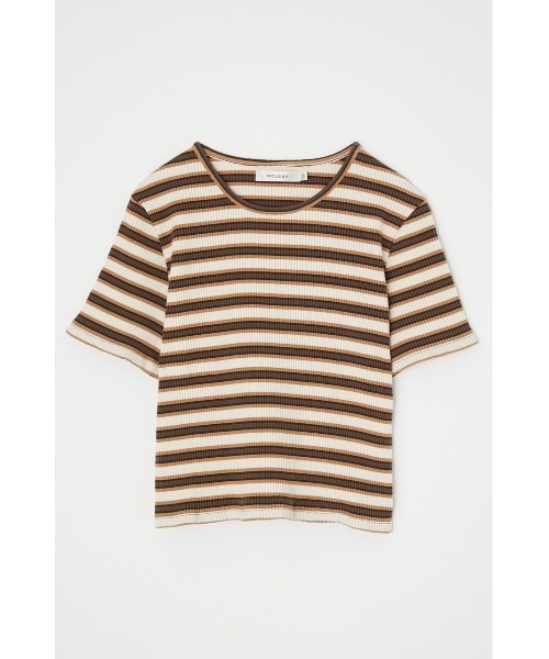 MOUSSY（マウジー）の「STRIPED Tシャツ（Tシャツ/カットソー・レディース・オレンジ/ブラウン/ライトグリーン・FREE）」の14枚目の写真