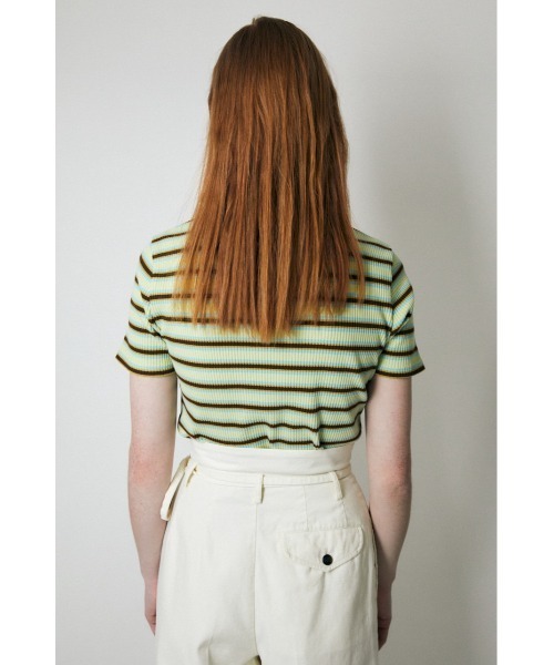 MOUSSY（マウジー）の「STRIPED Tシャツ（Tシャツ/カットソー・レディース・オレンジ/ブラウン/ライトグリーン・FREE）」の8枚目の写真