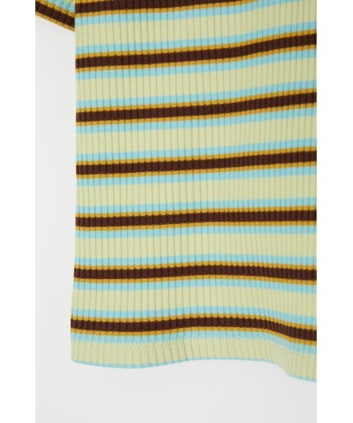 MOUSSY（マウジー）の「STRIPED Tシャツ（Tシャツ/カットソー・レディース・オレンジ/ブラウン/ライトグリーン・FREE）」の9枚目の写真