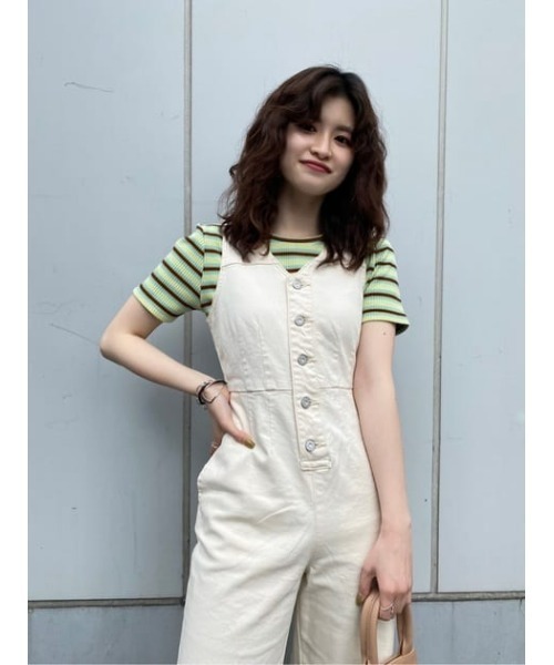 MOUSSY（マウジー）の「STRIPED Tシャツ（Tシャツ/カットソー・レディース・オレンジ/ブラウン/ライトグリーン・FREE）」の15枚目の写真