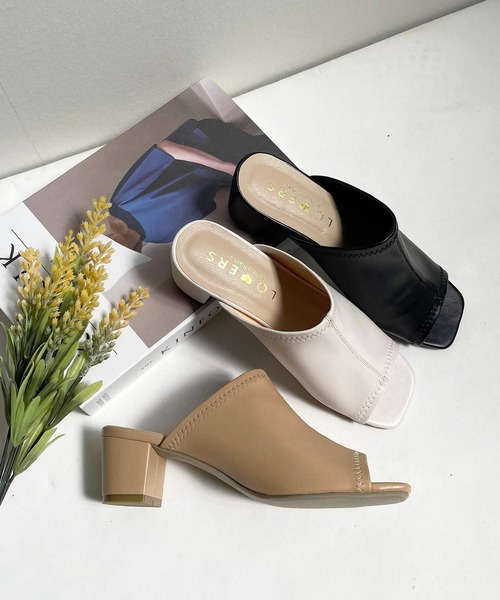 shopnikoniko（ショップニコニコ）の「ストレッチヒールサンダル（サンダル・レディース・ベージュ/ブラック/ホワイト・S/M/L/LL）」の6枚目の写真