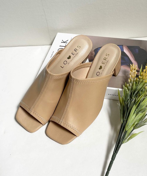 shopnikoniko（ショップニコニコ）の「ストレッチヒールサンダル（サンダル・レディース・ベージュ/ブラック/ホワイト・S/M/L/LL）」の8枚目の写真