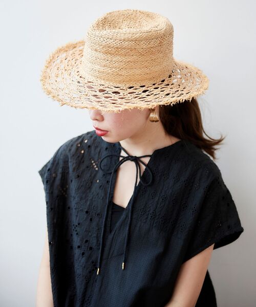 le.coeur blanc（ルクールブラン）の「PAESAGGIO DELLA TOSCANA ハット（ハット・レディース・ベージュ・FREE）」の4枚目の写真