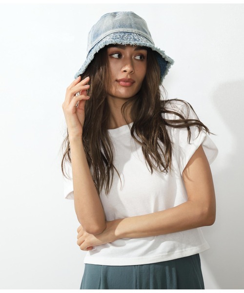 ANAP（アナップ）の「フリンジデニムバケットハット（ハット・レディース・ブラック/ブルー・FREE）」の8枚目の写真