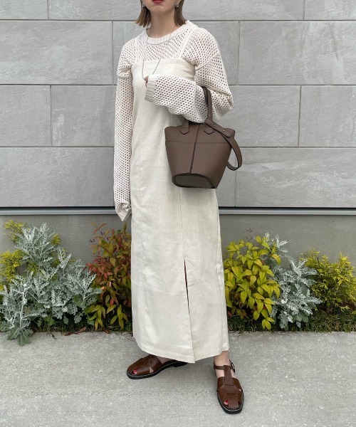 y/m by misato(イムバイミサト)の「リネンライクキャミワンピース(ワンピース・レディース・アイボリー/ブラック/キャメル・FREE)」の10枚目の写真