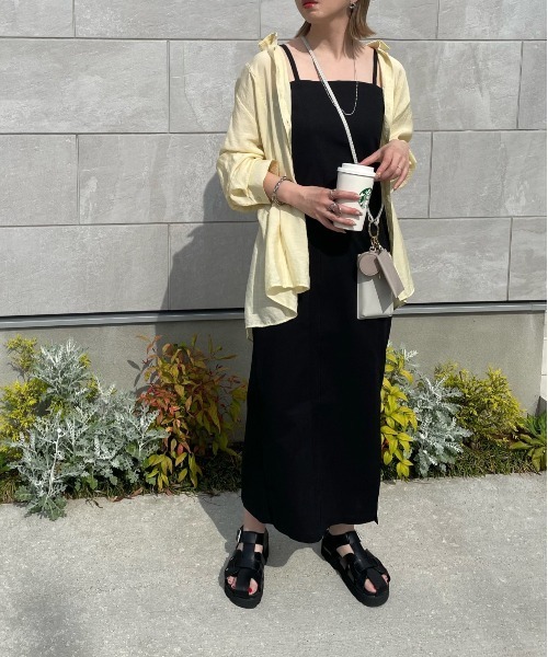 y/m by misato(イムバイミサト)の「リネンライクキャミワンピース(ワンピース・レディース・アイボリー/ブラック/キャメル・FREE)」の14枚目の写真