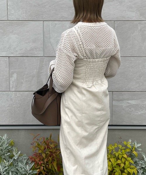 y/m by misato(イムバイミサト)の「リネンライクキャミワンピース(ワンピース・レディース・アイボリー/ブラック/キャメル・FREE)」の7枚目の写真