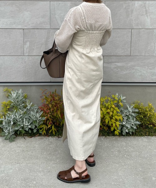 y/m by misato(イムバイミサト)の「リネンライクキャミワンピース(ワンピース・レディース・アイボリー/ブラック/キャメル・FREE)」の6枚目の写真