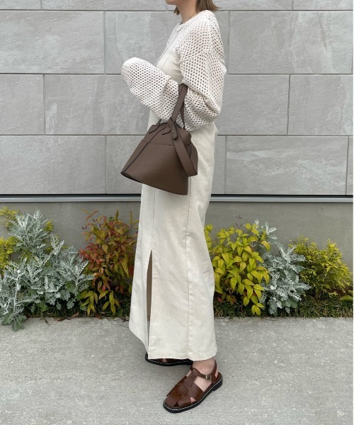 y/m by misato(イムバイミサト)の「リネンライクキャミワンピース(ワンピース・レディース・アイボリー/ブラック/キャメル・FREE)」の8枚目の写真