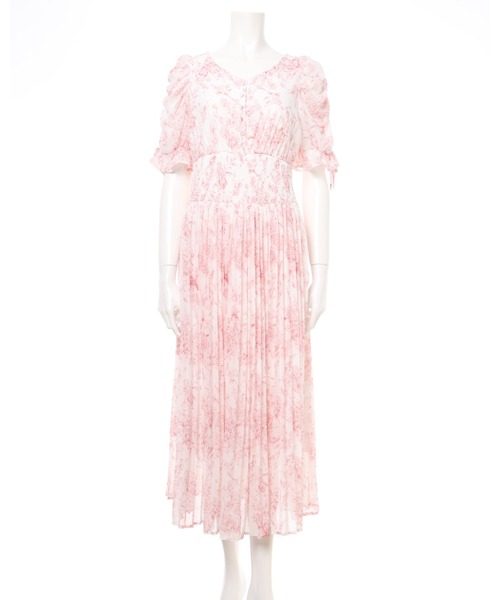 INGNI（イング）の「トワルドジュイVネックプリーツ／ワンピース（ワンピース・レディース・ホワイト×レッド/ホワイト×ブルー/ホワイト×グレー・M）」の14枚目の写真