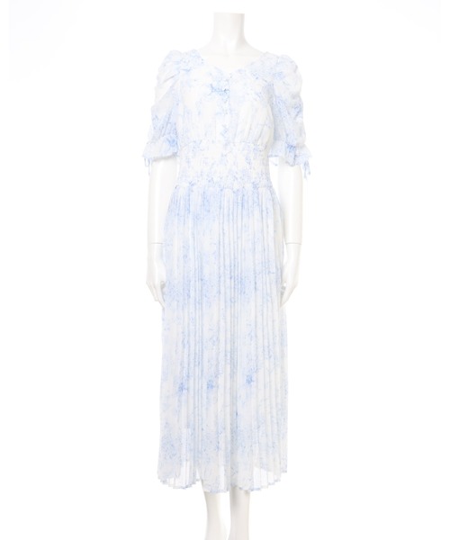 INGNI（イング）の「トワルドジュイVネックプリーツ／ワンピース（ワンピース・レディース・ホワイト×レッド/ホワイト×ブルー/ホワイト×グレー・M）」の21枚目の写真