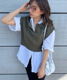 Green　Parks | AYANOプロデュースアイテム 襟付きニットベスト(ベスト)