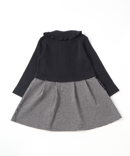 KP（ケーピー）の「丸襟ダブルフェイス切り替えギンガムチェックワンピース(100～130cm)（ワンピース・キッズ・ブラック/オフホワイト・100cm/110cm/120cm/130cm）」の15枚目の写真