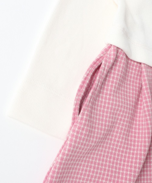 KP（ケーピー）の「丸襟ダブルフェイス切り替えギンガムチェックワンピース(100～130cm)（ワンピース・キッズ・ブラック/オフホワイト・100cm/110cm/120cm/130cm）」の9枚目の写真