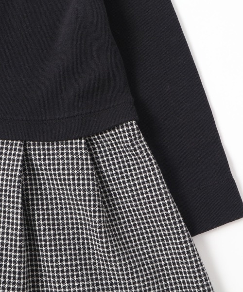 KP（ケーピー）の「丸襟ダブルフェイス切り替えギンガムチェックワンピース(100～130cm)（ワンピース・キッズ・ブラック/オフホワイト・100cm/110cm/120cm/130cm）」の14枚目の写真