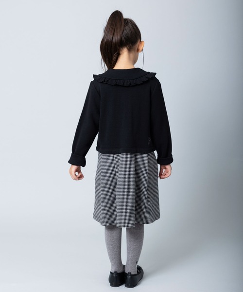 KP（ケーピー）の「丸襟ダブルフェイス切り替えギンガムチェックワンピース(100～130cm)（ワンピース・キッズ・ブラック/オフホワイト・100cm/110cm/120cm/130cm）」の5枚目の写真