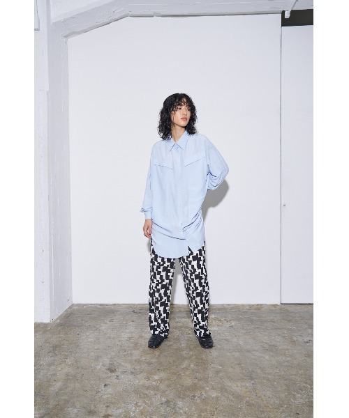 4youstory（フォーユーストーリー）の「【4youstory】幾何学プリントパンツ（スラックス・レディース・ブラック/ブラウン・FREE）」の3枚目の写真