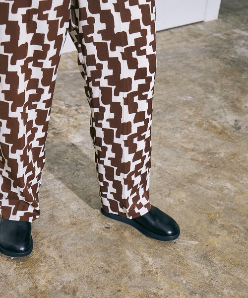4youstory（フォーユーストーリー）の「【4youstory】幾何学プリントパンツ（スラックス・レディース・ブラック/ブラウン・FREE）」の12枚目の写真