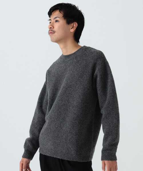 BEAMS(ビームス)の「BEAMS / ブークレ クルーネック ニット(ニット/セーター・メンズ・ブラック/ベージュ/グレー系その他・S/M/L/XL)」の9枚目の写真