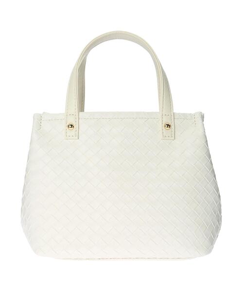 earth music&ecology（アースミュージックアンドエコロジー）の「イントレチャート型押しミニバッグ（トートバッグ・レディース・ホワイト/グリーン/イエロー・FREE）」の9枚目の写真