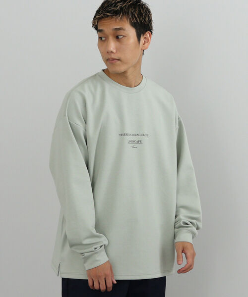 BEAMS HEART（ビームスハート）の「BEAMS HEART / ダンボール プリント ロングスリーブ ビッグ Tシャツ（Tシャツ/カットソー・メンズ・ホワイト/ベージュ/ミント・SMALL/MEDIUM/LARGE）」の3枚目の写真