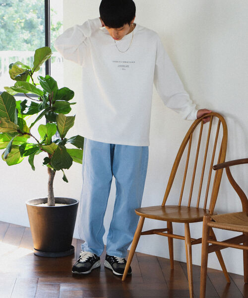 BEAMS HEART（ビームスハート）の「BEAMS HEART / ダンボール プリント ロングスリーブ ビッグ Tシャツ（Tシャツ/カットソー・メンズ・ホワイト/ベージュ/ミント・SMALL/MEDIUM/LARGE）」の10枚目の写真