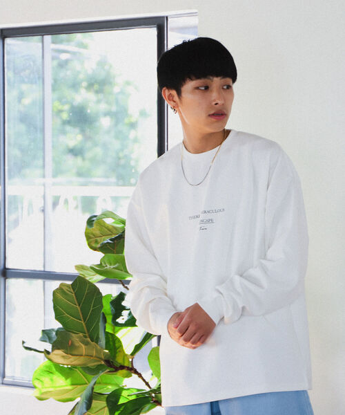 BEAMS HEART（ビームスハート）の「BEAMS HEART / ダンボール プリント ロングスリーブ ビッグ Tシャツ（Tシャツ/カットソー・メンズ・ホワイト/ベージュ/ミント・SMALL/MEDIUM/LARGE）」の14枚目の写真