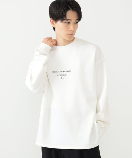 BEAMS HEART（ビームスハート）の「BEAMS HEART / ダンボール プリント ロングスリーブ ビッグ Tシャツ（Tシャツ/カットソー・メンズ・ホワイト/ベージュ/ミント・SMALL/MEDIUM/LARGE）」の12枚目の写真