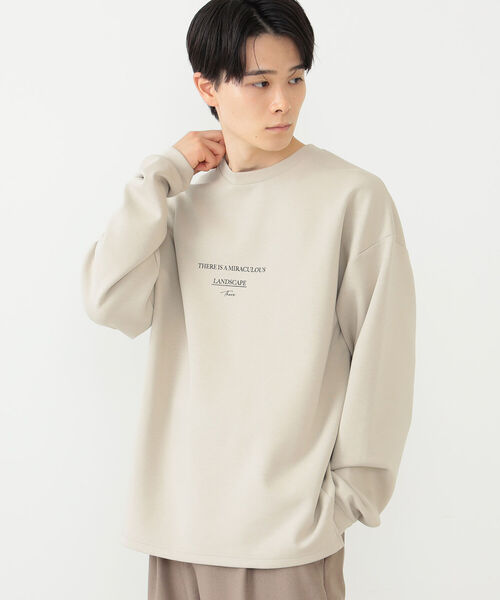 BEAMS HEART（ビームスハート）の「BEAMS HEART / ダンボール プリント ロングスリーブ ビッグ Tシャツ（Tシャツ/カットソー・メンズ・ホワイト/ベージュ/ミント・SMALL/MEDIUM/LARGE）」の9枚目の写真