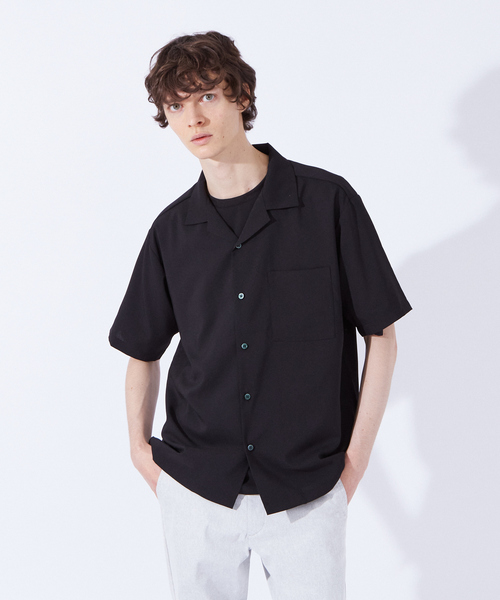 ABAHOUSE GRAY(アバハウスグレイ)の「ポリトロ ストレッチ 半袖 オープンカラー シャツ(シャツ/ブラウス・メンズ・ブラック/カーキ/サックスブルー/グレイッシュベージュ・46/48)」の21枚目の写真