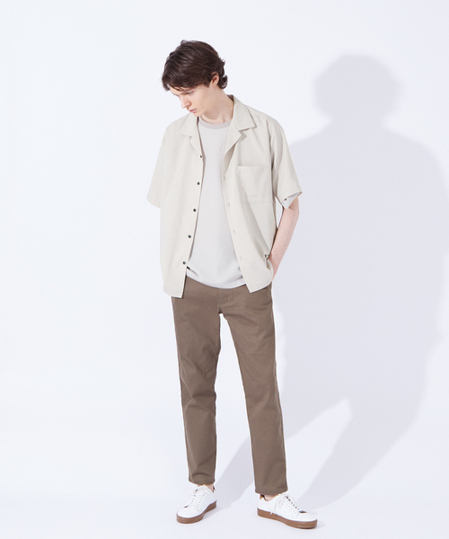 ABAHOUSE GRAY(アバハウスグレイ)の「ポリトロ ストレッチ 半袖 オープンカラー シャツ(シャツ/ブラウス・メンズ・ブラック/カーキ/サックスブルー/グレイッシュベージュ・46/48)」の16枚目の写真