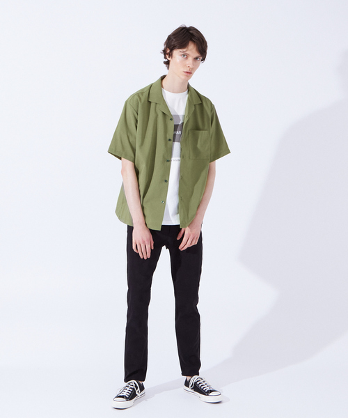 ABAHOUSE GRAY(アバハウスグレイ)の「ポリトロ ストレッチ 半袖 オープンカラー シャツ(シャツ/ブラウス・メンズ・ブラック/カーキ/サックスブルー/グレイッシュベージュ・46/48)」の11枚目の写真