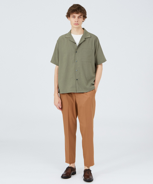 ABAHOUSE GRAY(アバハウスグレイ)の「ポリトロ ストレッチ 半袖 オープンカラー シャツ(シャツ/ブラウス・メンズ・ブラック/カーキ/サックスブルー/グレイッシュベージュ・46/48)」の10枚目の写真