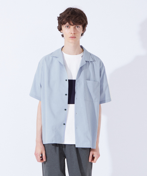 ABAHOUSE GRAY(アバハウスグレイ)の「ポリトロ ストレッチ 半袖 オープンカラー シャツ(シャツ/ブラウス・メンズ・ブラック/カーキ/サックスブルー/グレイッシュベージュ・46/48)」の8枚目の写真