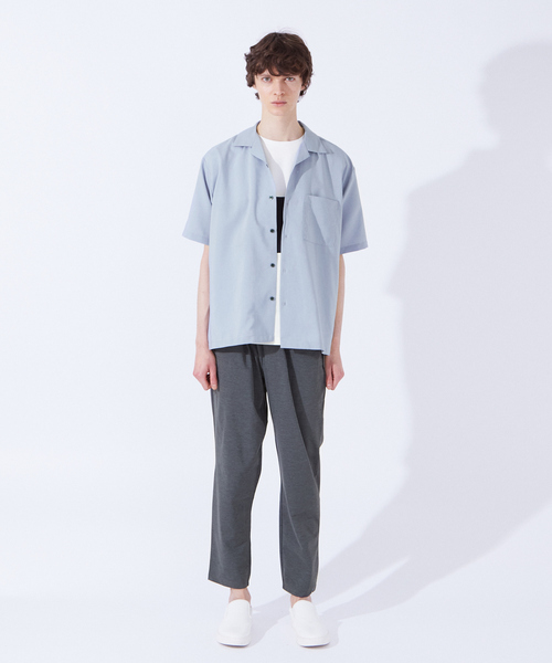 ABAHOUSE GRAY(アバハウスグレイ)の「ポリトロ ストレッチ 半袖 オープンカラー シャツ(シャツ/ブラウス・メンズ・ブラック/カーキ/サックスブルー/グレイッシュベージュ・46/48)」の7枚目の写真