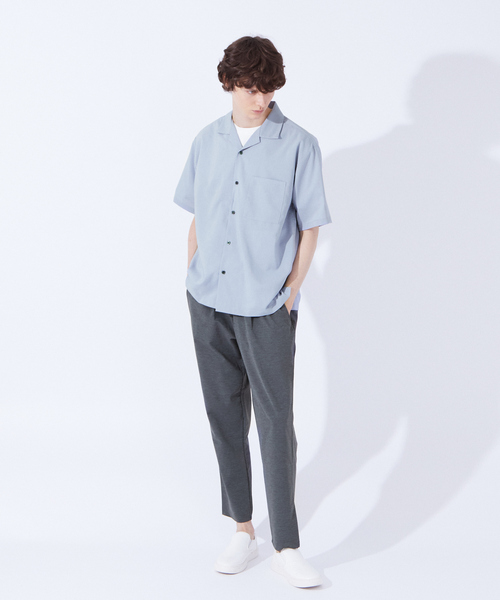 ABAHOUSE GRAY(アバハウスグレイ)の「ポリトロ ストレッチ 半袖 オープンカラー シャツ(シャツ/ブラウス・メンズ・ブラック/カーキ/サックスブルー/グレイッシュベージュ・46/48)」の5枚目の写真