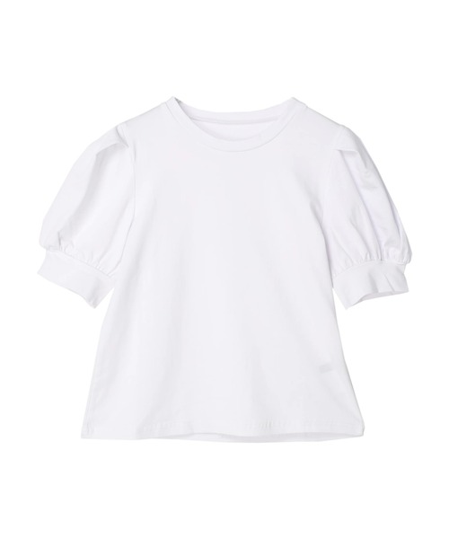 DURAS(デュラス)の「タック入りパワショルカットソー(Tシャツ/カットソー・レディース・ホワイト/ブラック・FREE)」の1枚目の写真